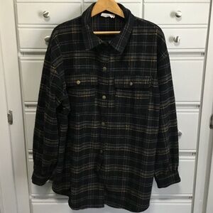 Ninexis Flannel Snap Up Plaid Outdoorsy Shacket XL